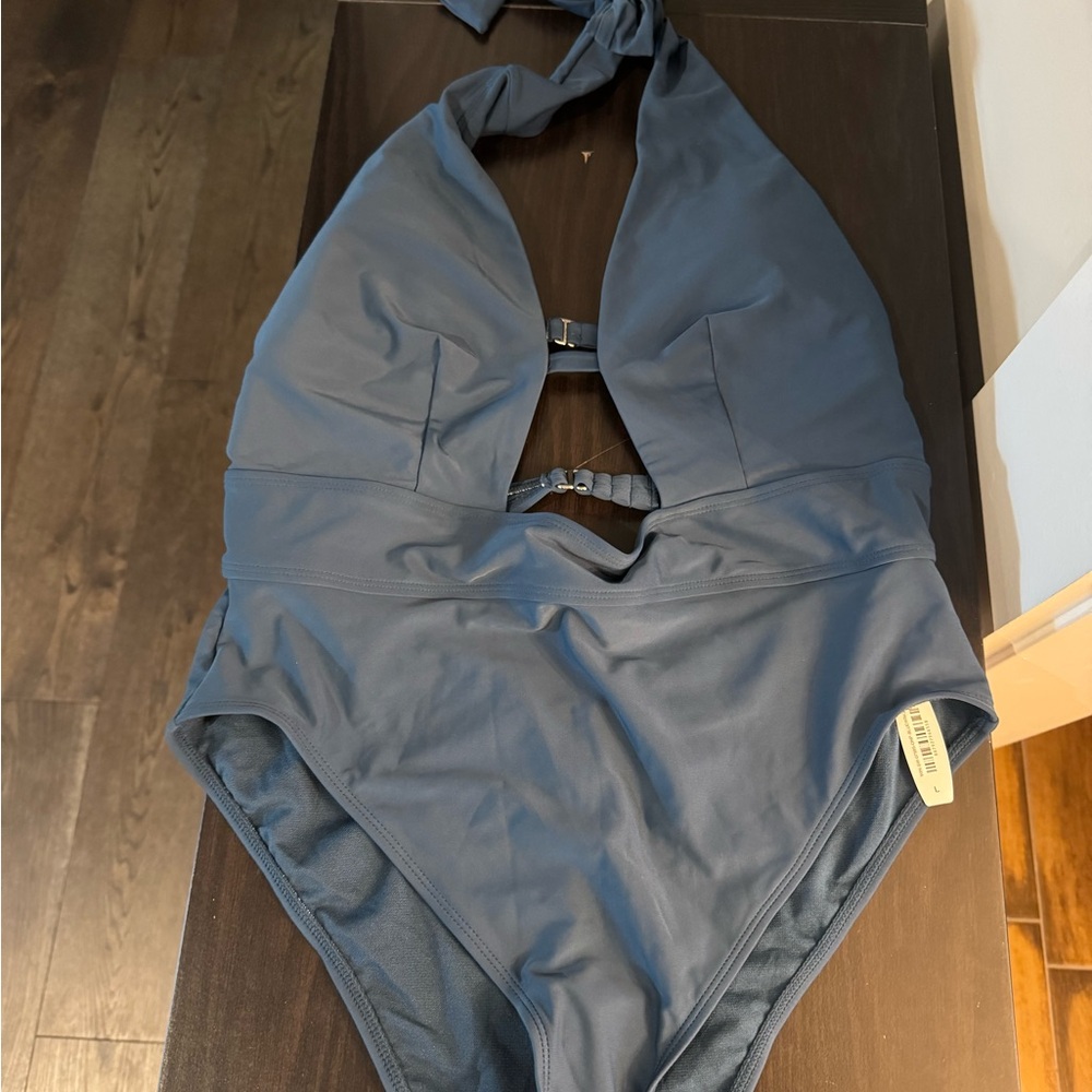 Stylish Blue One Piece Swimsuit